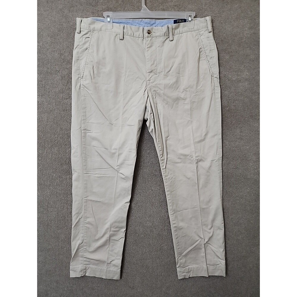Polo Ralph Lauren Stretch Straight Chino Pants Mens 40x30 Light Gray Twill